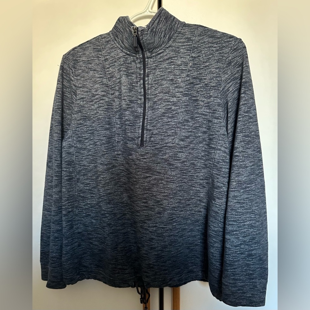 JONES NEW YORK Women’s Pullover Quarter-zip V Neck Style Denim Size M